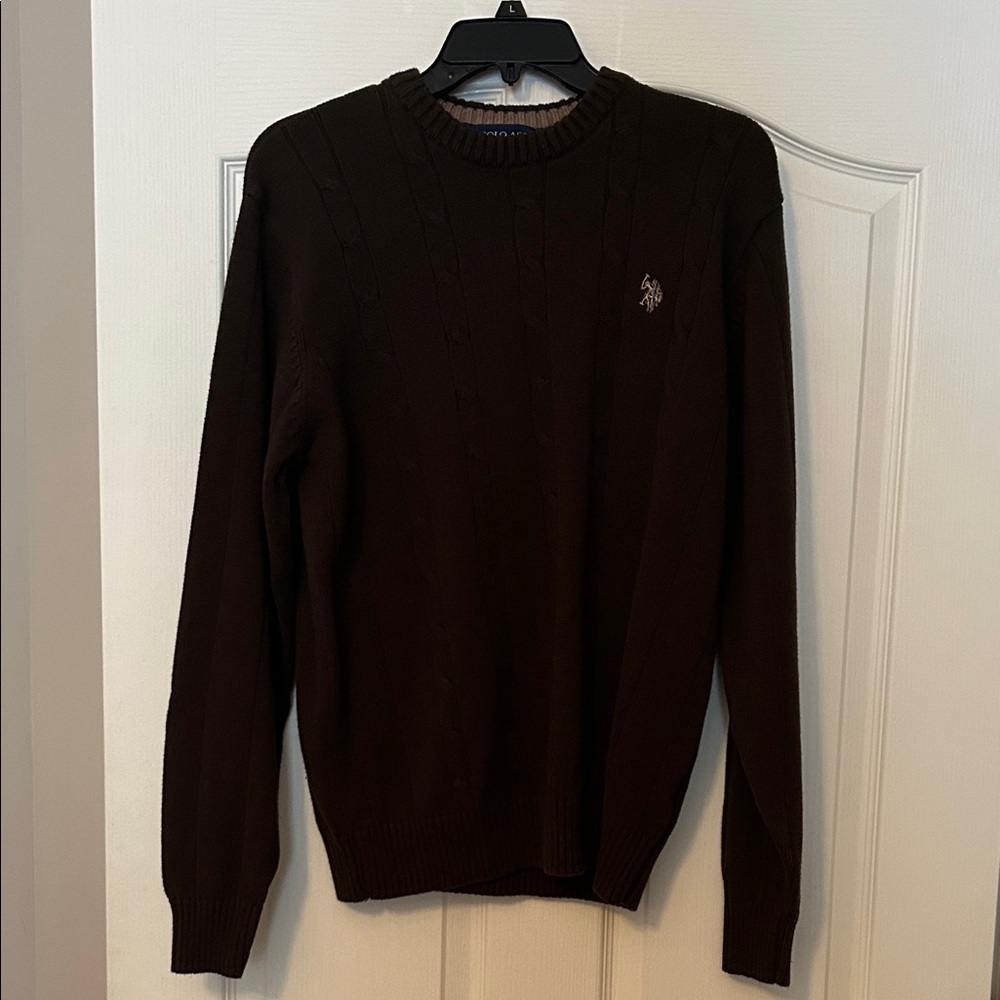 U.S. Polo Assn. Men's Dark Brown Crewneck Sweater Size Large